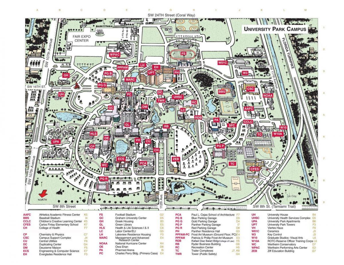 De Internationale Universiteit van Florida kaart