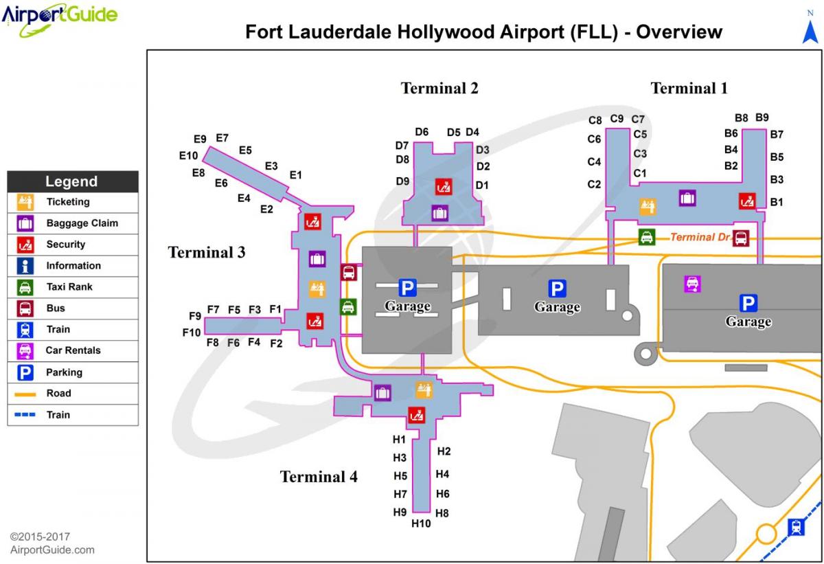 ft Lauderdale airport parking kaart