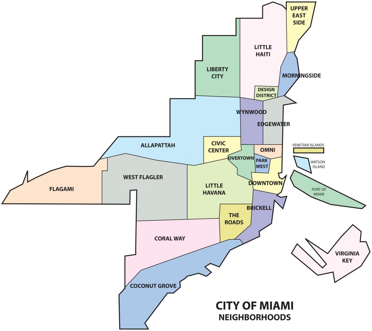stad van Miami kaart bekijken