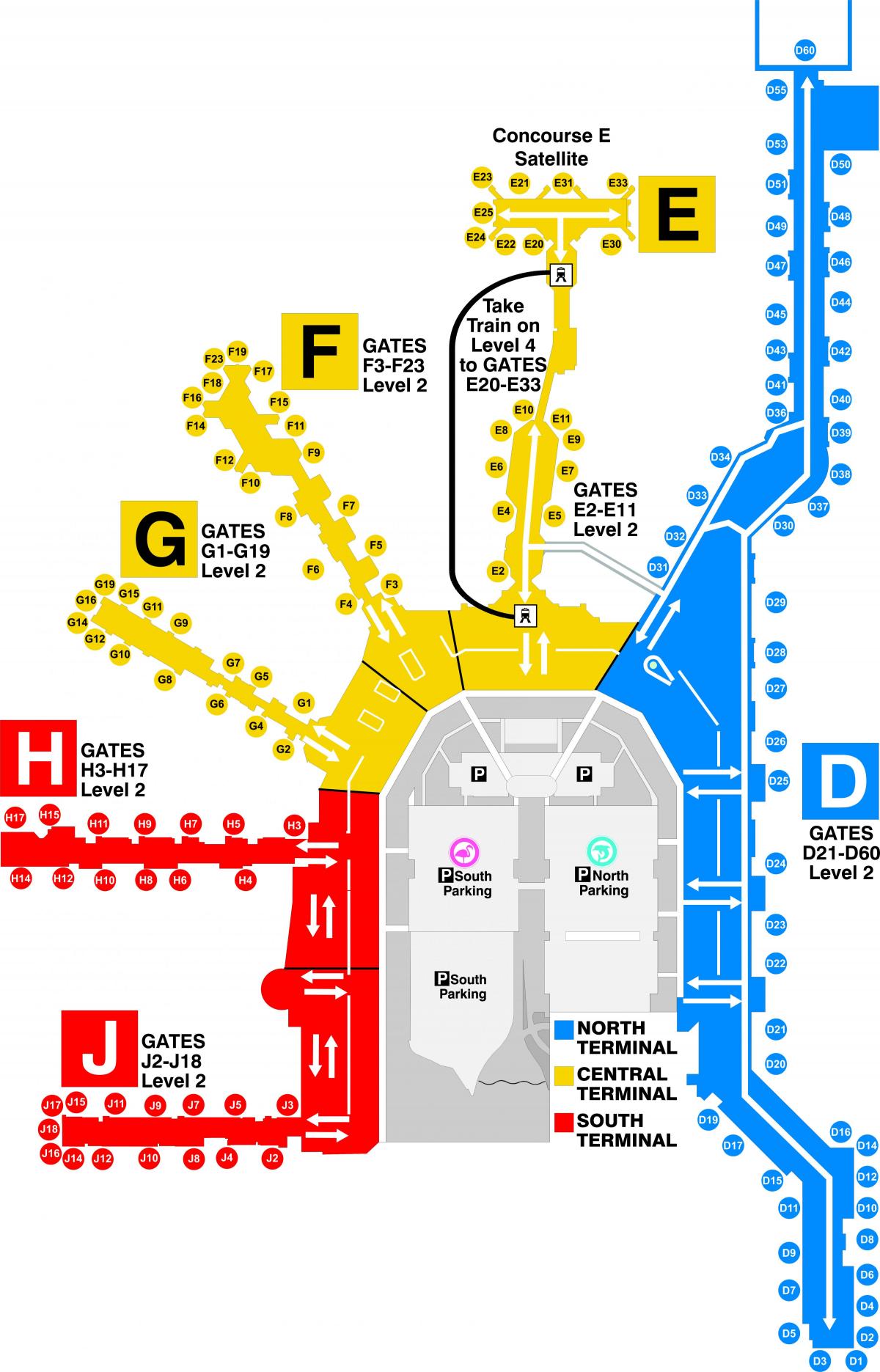 kaart van Miami airport