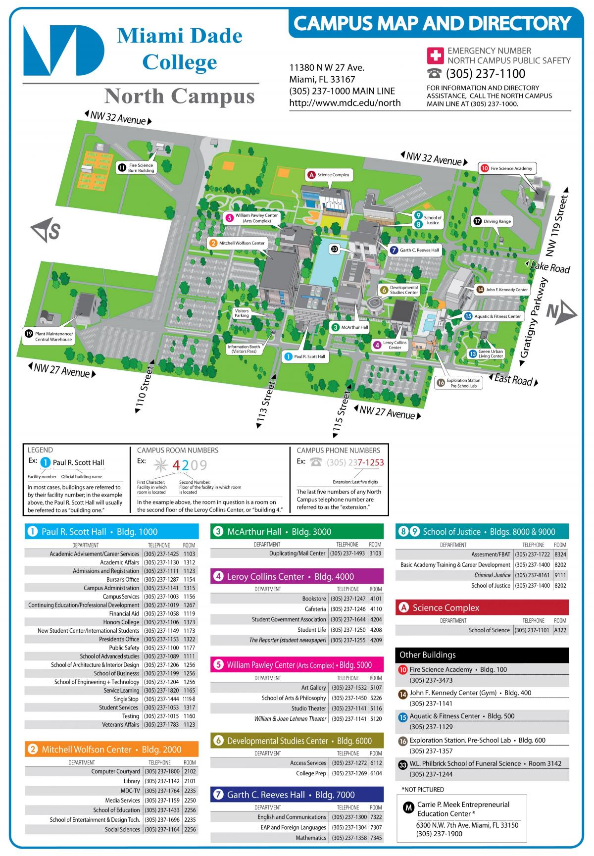 Miami Dade college noord-campus kaart