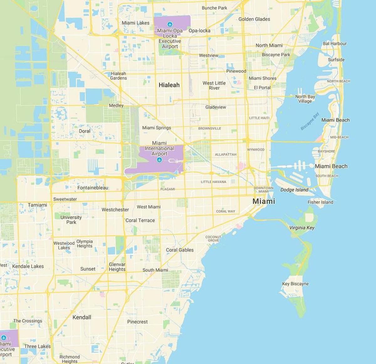 kaart van Miami FL