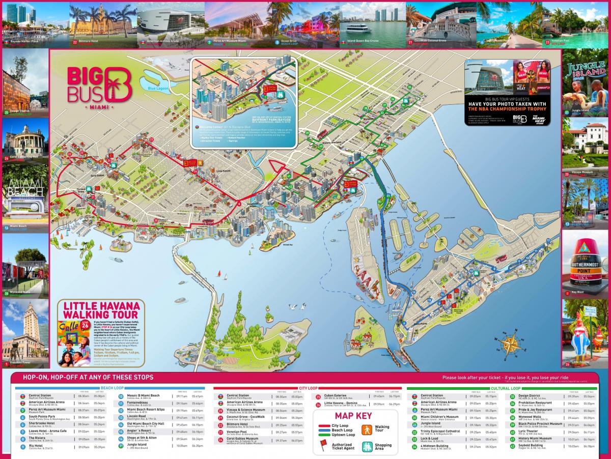 city sightseeing Miami kaart bekijken