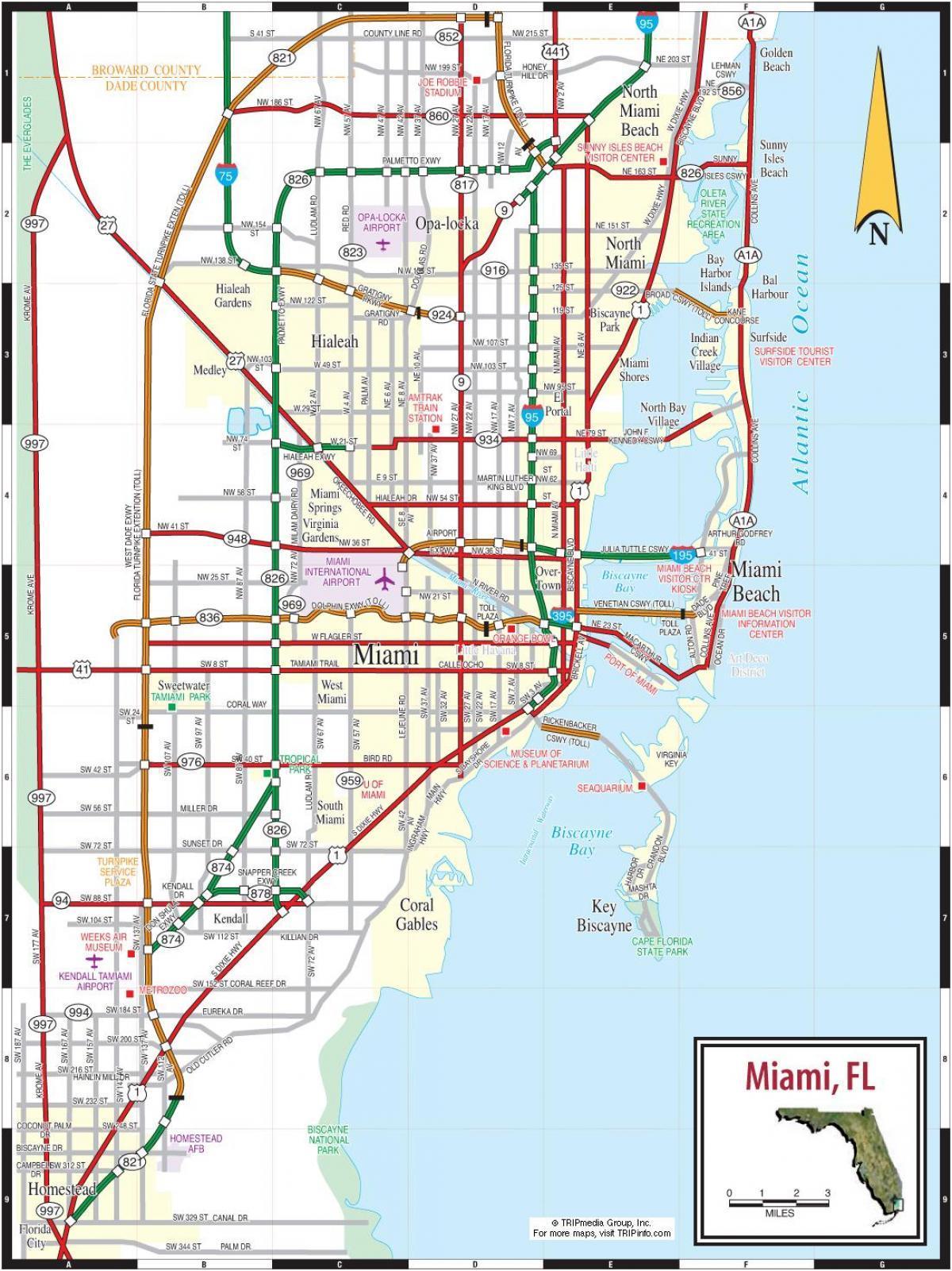 tolwegen in Miami kaart bekijken