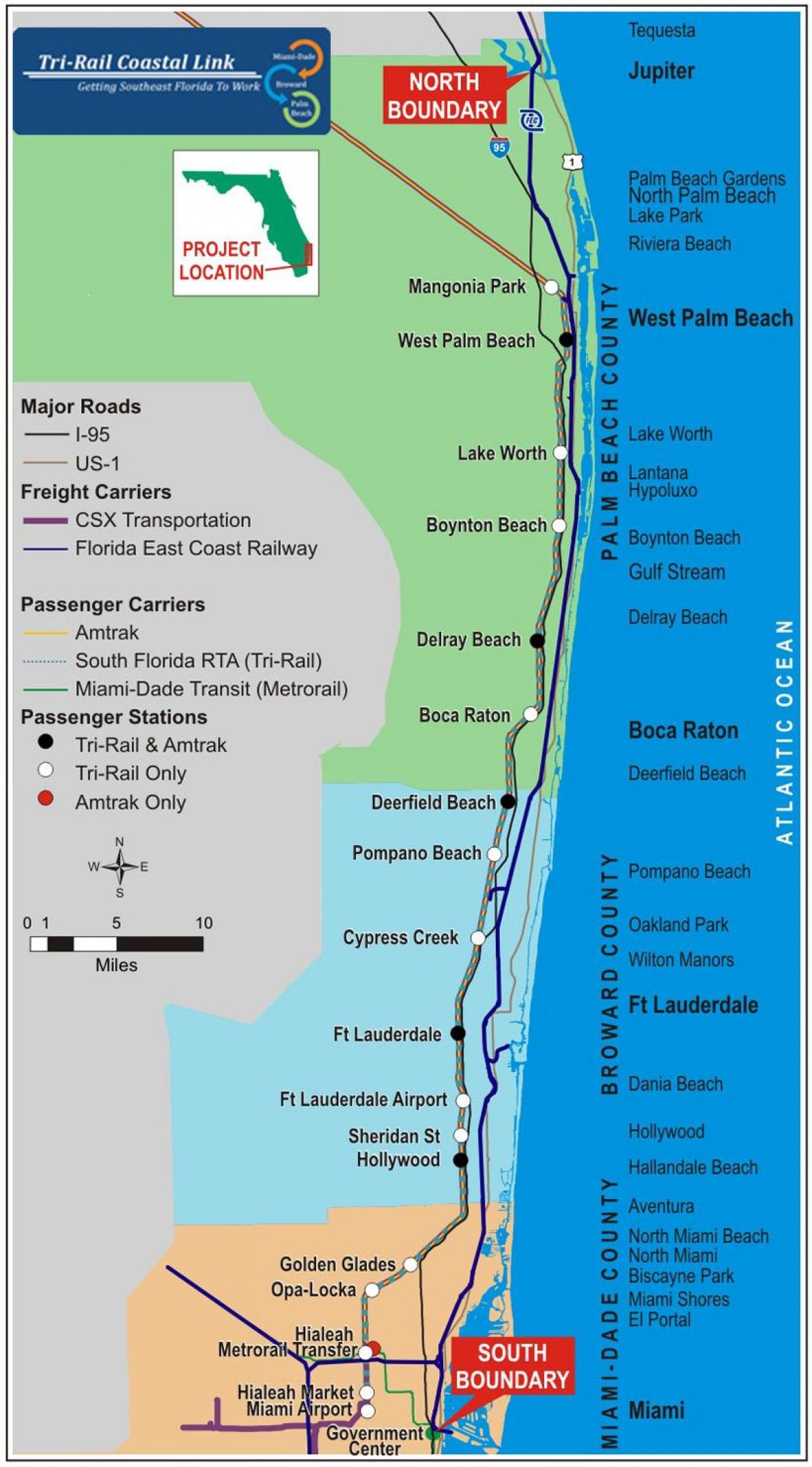 TRI-rail stations kaart