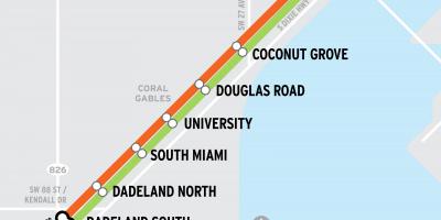 Metrorail-kaart Miami